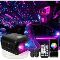 Amki Dual Color 20W Twinkle Starlight Headliner Kit Mixed 860Pcs98Ft Cables Fiber Optic Light Cable Sound Activated Music Mode