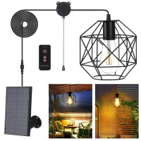 Gosunwey Solar Pendant Light Outdoor Indoor Solar Chandelier Outdoor Storage Shed Solar Powered Lights With Pull Cord Solar Ind