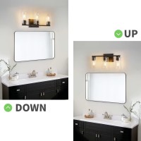 Wilon Bathroom Vanity Light 3 Light Black Bathroom Light Fixtures Modern Bathroom Vanity Light With Clear Glass Shade E26 Bas