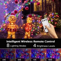 Yilinm Christmas Lights Outdoor 1000 Led 405Ft Green Wire Waterproof Christmas Tree Lights With Remote & Timer 8 Modes For Xmas Tree House Garden Yard Party Decorations(Multicolor)