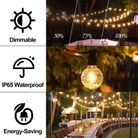 Hezbjiti 100Ft Outdoor String Lights For Outside, 32 Shatterproof Plastic G40 Bulbs Led Patio Lights Waterproof Ul Listed Connectable Hanging Lights For Backyard Porch Balcony Christmas Party