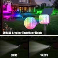 Crepow Solar Spot Lights Outdoor Rgb Color Changing Solar Lights Outdoor Waterproof Ip65 Adjustable Panel Solar Landscape Spot