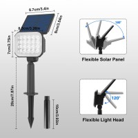 Crepow Solar Spot Lights Outdoor Rgb Color Changing Solar Lights Outdoor Waterproof Ip65 Adjustable Panel Solar Landscape Spot