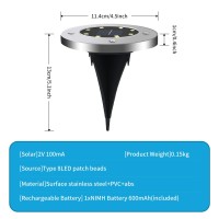 Banbers Solar Ground Light, 12Pcs Outdoor Waterproof Led Pathway Light, In-Ground Lights For Yard, Lawn, Driveway, White