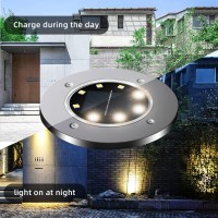 Banbers Solar Ground Light, 12Pcs Outdoor Waterproof Led Pathway Light, In-Ground Lights For Yard, Lawn, Driveway, White