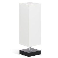 Small Table Lamp For Bedroom - Bedside Lamps For Nightstand, Minimalist Night Stand Lamp With Square Fabric Shade, Desk Reading Lamp For Kids Room Living Room Office (White Shade And Black Base)