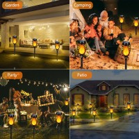 Tancuzo Solar Lights Outdoor Waterproof, Upgraded 6 Pack Solar Torch Light With Flickering Flame For Garden Decor, Mini Solar Outdoor Lights Led Tiki Torches For Outside Patio Yard Pathway Decoration