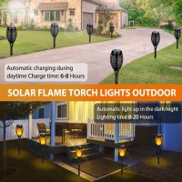 Tancuzo Solar Lights Outdoor Waterproof, Upgraded 6 Pack Solar Torch Light With Flickering Flame For Garden Decor, Mini Solar Outdoor Lights Led Tiki Torches For Outside Patio Yard Pathway Decoration