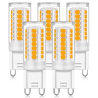 Umleeddlt G9 Led Bulb 4W (40W Halogen Equivalent) 400Lm, Warm White 3000K Ac120V, Non-Dimmable G9 Bi-Pin Base Led Light Bulbs For Home Lighting (5 Pack)