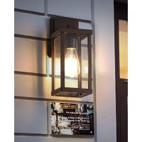 Eidonta Outdoor Wall Lantern, 2 Pack Exterior Brown Wall Sconce Light Fixtures With Clear Glass Shade, Waterproof Wall Mount Lights, E26 Socket Modern Anti-Rust Porch Lighting Eiwl002-Bn2P