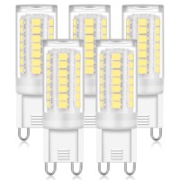 Umleeddlt G9 Led Bulb 4W (40W Halogen Equivalent) 400Lm, Daylight White 6000K Ac120V, Non-Dimmable G9 Bi-Pin Base Led Light Bulbs For Home Lighting (5 Pack)