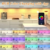 Okitop Under Cabinet Lighting, Hardwired Or Plug In, Smart Rgb And Tunable White, Wi-Fi Enabled App Controlled, Dimmable Linkable 14'' Led Closet Lights, Under Counter Lights For Kitchen, Cri>90, Etl