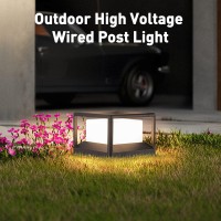 Mvbt Outdoor Post Cap Light, Modern Medium-Sized High Voltage Wired Fence Deck Cap Light Landscape Ip65 Waterproof Lantern Column Lamp For Flat Surface Patio Posts Garden Decoration(9