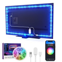 Ghome Smart Tv Led Backlight, 9.2Ft Wifi Strip Light Compatible With Alexa & Google Assistant, App Control, Music Sync 16 Million Rgb Color Changing Dimmable For 30-60In Tv Pc, Home Lighting Decor