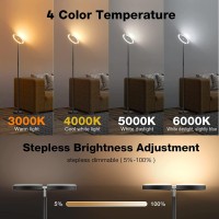 Floor Lamps For Living Room,Sibrille Modern Stepless Dimmable Standing Lamp 3000-6000K,20W Led Rotatable Reading Standing Light,Touch&Remote Control Uplighter Floor Lamp For Living Room Bedroom Office