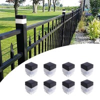 Ouyangl Solar Led 2In X 2In5Cm X 5Cm Fence Post Cap For Wrought Iron And Aluminum Or Garden Solar Fence Lights White Light