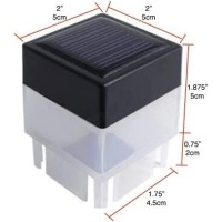 Ouyangl Solar Led 2In X 2In5Cm X 5Cm Fence Post Cap For Wrought Iron And Aluminum Or Garden Solar Fence Lights White Light