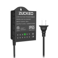 Zuckeo 120W Low Voltage Transformer Outdoor Landscape Lighting Transformers With Timer Lights Sensor 120V To 12V Waterproof P