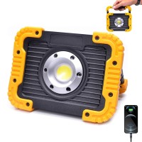 Yxqua Rechargeable Work Light 30W Led Portable Flood Light Super Bright Ip65 Waterproof With Usb Power Bank 180 Adjustable Sta