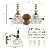 Djfhko Brass Bathroom Light Fixture Vintage 2 Light Vanity Lighting