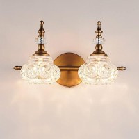 Djfhko Brass Bathroom Light Fixture Vintage 2 Light Vanity Lighting