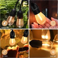 Kdeeie Outdoor String Lights 50Ft Outdoor Lights With Waterproof Shatterproof 16 Led Bulbs Connectable Patio Lights For Indoor Outdoor Backyard Garden Porch Party Led Outdoor String Lights