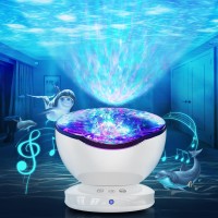 Ocean Wave Projector,12 Leds &8 Lighting Modes, Light Show Remote Control Star Night Light,With Timer And 6 Natural Sound,Night Light Projector Lamp Is Suitable Baby Kids Adults Bedroom Christmas Gift