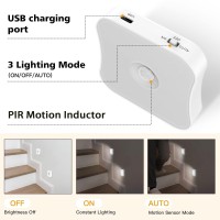 Bestendony Rechargeable Motion Sensor Lights Indoor Stair Lights Motion Activation Night Lights Wireless Stick On Motion Detecti