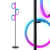 Brightech Saturn Modern Color Changing Floor Lamp Tall Tree Led Lamp Perfect For Living Room Decor Beautiful Rgb Color Gradi