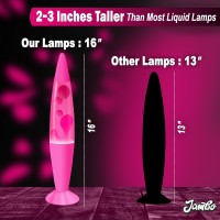 Jambo 16Inch Beautiful Magma Lamp Pink Base Pink Liquid White Wax 16 Relaxing Night Light Nighlight Home Decor Living Ro