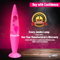 Jambo 16Inch Beautiful Magma Lamp Pink Base Pink Liquid White Wax 16 Relaxing Night Light Nighlight Home Decor Living Ro