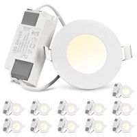 Delight 12 Pack 3 Inch Led Recessed Lighting 3Cct Ultra-Thin Ceiling Light 3000K/4000K/6000K Selectable 240Lm Canless Downlight Bedroom Retrofit