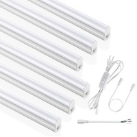 Sunlinkco 6 Pack 4Ft T5 Led Integrated Fixture 6500K 20W 2300Lmsuper Bright White Linkable Led Shop Light Garage Light Ceil