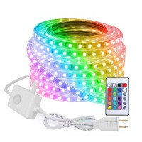 Afirst Rgb Led Strip Lights Dimmable Color Changing Remote Controller Outdoor Waterproof Rope Light 16.5Ft Decorative Christmas Lights For Home Garden Party