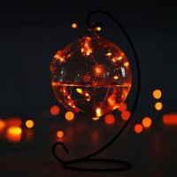 12 Pack Orange Halloween Lights Battery Operated String Lights 7 Feet 20 Led Fairy Lights Waterproof Mini Lights Silver Wire For