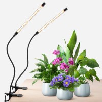 Plant Lights For Indoor Growing Growstar Full Spectrum 2 Heads Clip Grow Lamps With 10 Feet Cables For Seeding Blooming And Fru