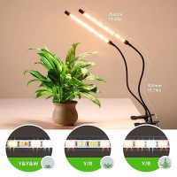 Plant Lights For Indoor Growing Growstar Full Spectrum 2 Heads Clip Grow Lamps With 10 Feet Cables For Seeding Blooming And Fru