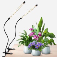 Plant Lights For Indoor Growing Growstar Full Spectrum 2 Heads Clip Grow Lamps With 10 Feet Cables For Seeding Blooming And Fru