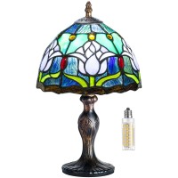 Miaoke Tiffany Table Lamp Stained Glass Crystal Bead Style Table Light Handmade Desk Bedside Table Night Lamp Antique Art Craf