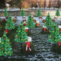 Homeleo 4 Set Solar Christmas Tree W 80Pcs Multicolor C6 Led Christmas Lights For Outdoor Christmas Decorations Solar Powered P