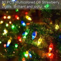 Homeleo 4 Set Solar Christmas Tree W 80Pcs Multicolor C6 Led Christmas Lights For Outdoor Christmas Decorations Solar Powered P