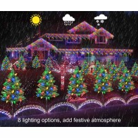 Homeleo 4 Set Solar Christmas Tree W 80Pcs Multicolor C6 Led Christmas Lights For Outdoor Christmas Decorations Solar Powered P