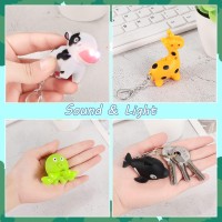 6 Pieces Nurse Flashlight Pediatric Nurse Flashlight Keychain Animal Flashlight Puppy Keychain Tiger Flamingo Sloth Dinosaur Cat