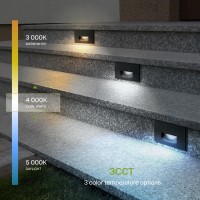 Asd Led Recessed Step Light Fixture 3W 120Lm 3000K5000K 120V 3Cct Dimmable Waterproof Etl Listed Outdoorindoor Stair