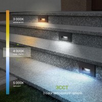 Asd Led Recessed Step Light Fixture 3W 120Lm 3000K5000K 120V 3Cct Dimmable Waterproof Etl Listed Outdoorindoor Stair