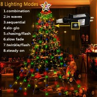 Aokudoni Outdoor Christmas Decorations 12.6Ft 350Led Waterfall Lights, 8 Modes Christmas Lights, Christmas Decorations For Tree, Outdoor Christmas Lights For House Tree Holiday Party, Multicolor