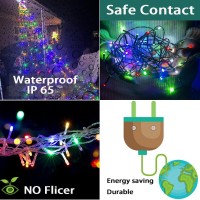 Aokudoni Outdoor Christmas Decorations 12.6Ft 350Led Waterfall Lights, 8 Modes Christmas Lights, Christmas Decorations For Tree, Outdoor Christmas Lights For House Tree Holiday Party, Multicolor