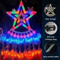 Aokudoni Outdoor Christmas Decorations 12.6Ft 350Led Waterfall Lights, 8 Modes Christmas Lights, Christmas Decorations For Tree, Outdoor Christmas Lights For House Tree Holiday Party, Multicolor