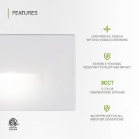 Asd Led Recessed Step Light Fixture 3W 120Lm 3000K5000K 120V 3Cct Dimmable Waterproof Etl Listed Outdoorindoor Stair