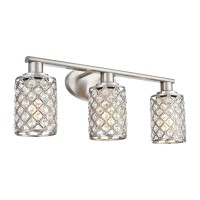 3 Light Bathroom Light Fixtures Modern Farmhouse Vanity Light Brushed Nickel Bathroom Lights Over Mirror Crystal Vanity Lightin